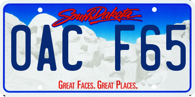 SD license plate 0ACF65