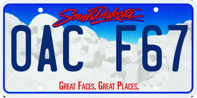 SD license plate 0ACF67