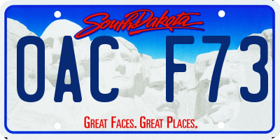 SD license plate 0ACF73