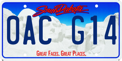 SD license plate 0ACG14
