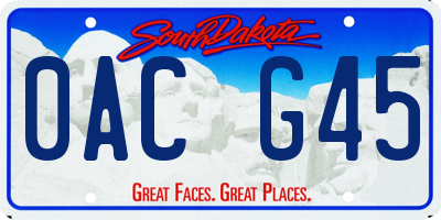 SD license plate 0ACG45