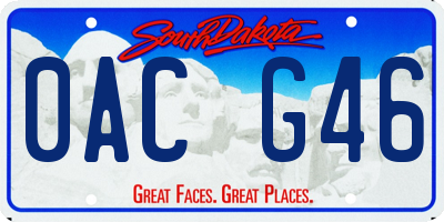 SD license plate 0ACG46