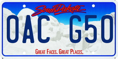 SD license plate 0ACG50