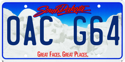 SD license plate 0ACG64
