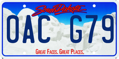 SD license plate 0ACG79