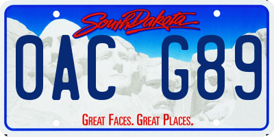 SD license plate 0ACG89