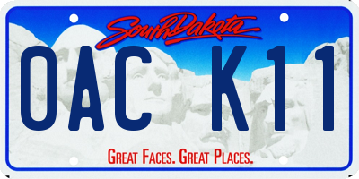 SD license plate 0ACK11
