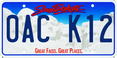 SD license plate 0ACK12