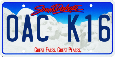 SD license plate 0ACK16