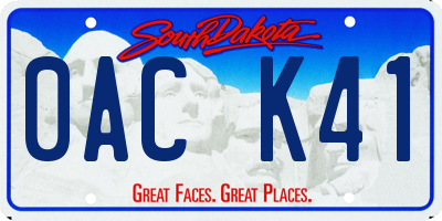 SD license plate 0ACK41
