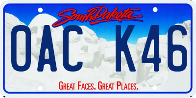 SD license plate 0ACK46