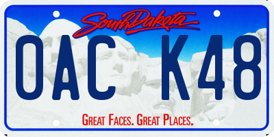 SD license plate 0ACK48