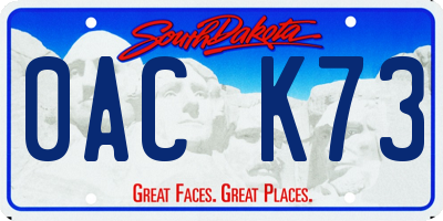 SD license plate 0ACK73