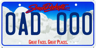 SD license plate 0ADO00