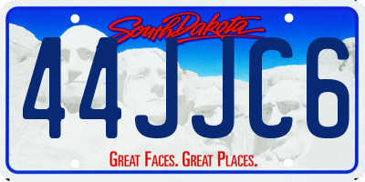 SD license plate 44JJC6