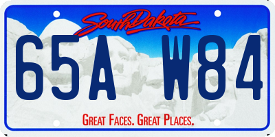 SD license plate 65AW84