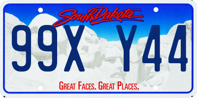 SD license plate 99XY44