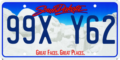 SD license plate 99XY62