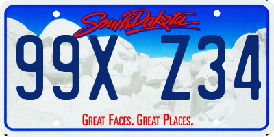 SD license plate 99XZ34