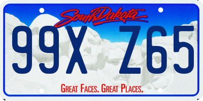 SD license plate 99XZ65