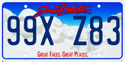 SD license plate 99XZ83