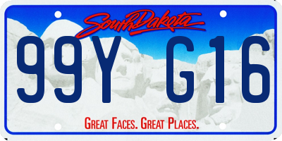 SD license plate 99YG16