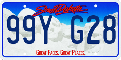 SD license plate 99YG28