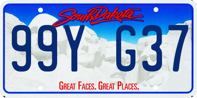 SD license plate 99YG37
