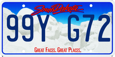 SD license plate 99YG72