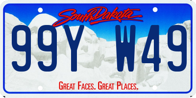 SD license plate 99YW49
