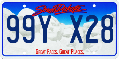 SD license plate 99YX28