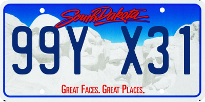 SD license plate 99YX31