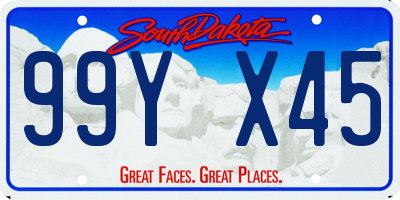 SD license plate 99YX45