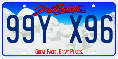 SD license plate 99YX96
