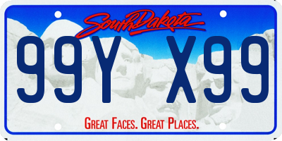 SD license plate 99YX99