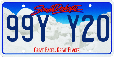 SD license plate 99YY20