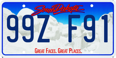 SD license plate 99ZF91