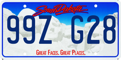 SD license plate 99ZG28