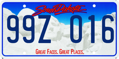 SD license plate 99ZO16