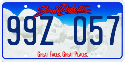 SD license plate 99ZO57