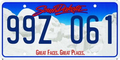 SD license plate 99ZO61