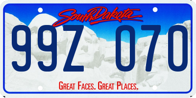 SD license plate 99ZO70