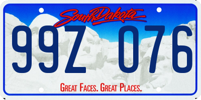 SD license plate 99ZO76