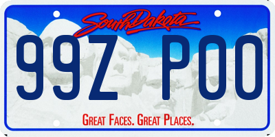 SD license plate 99ZP00