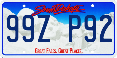 SD license plate 99ZP92