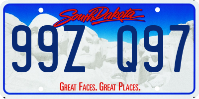 SD license plate 99ZQ97