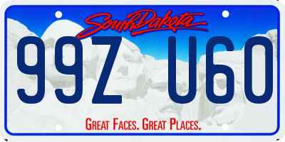 SD license plate 99ZU60