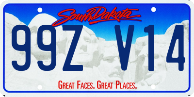 SD license plate 99ZV14
