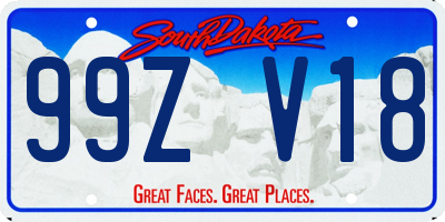 SD license plate 99ZV18