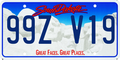 SD license plate 99ZV19